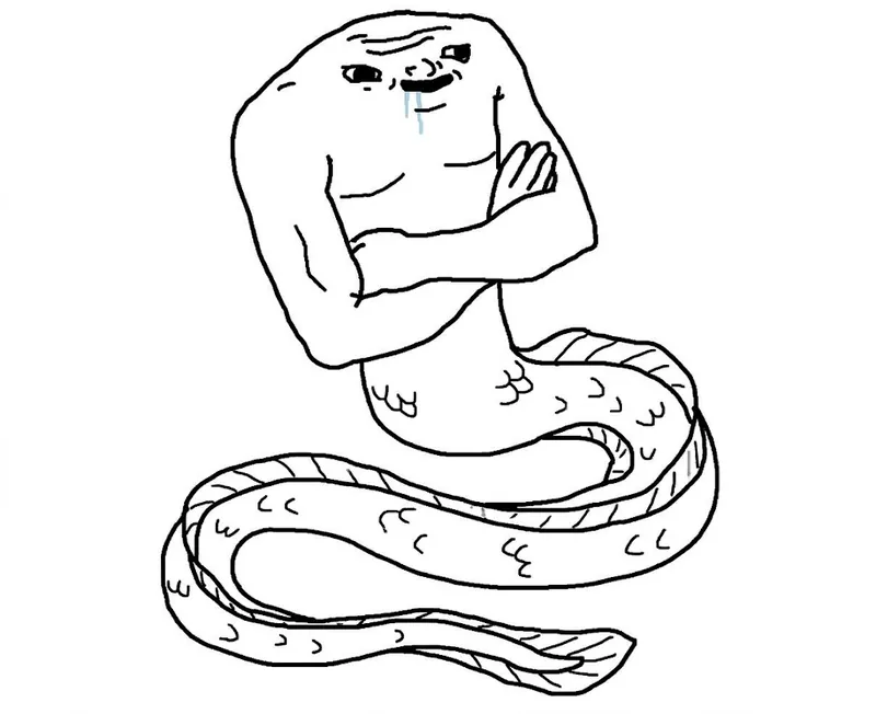 Brick, a muscular eel with folded arms