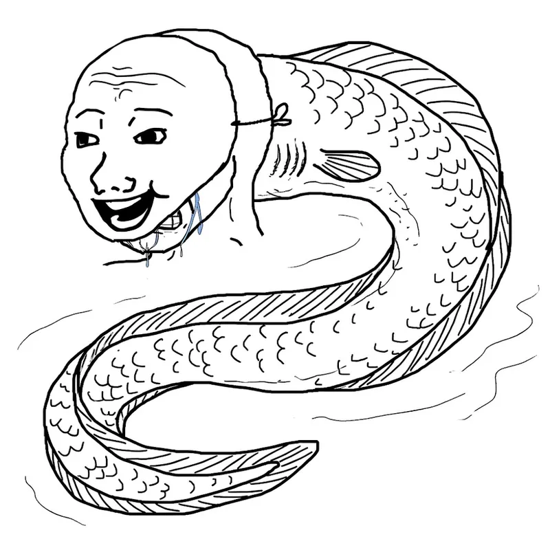 Miklós, a broadly laughing eel relative