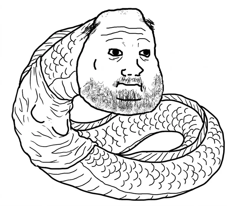 Clement, an older tired bearded eel relative