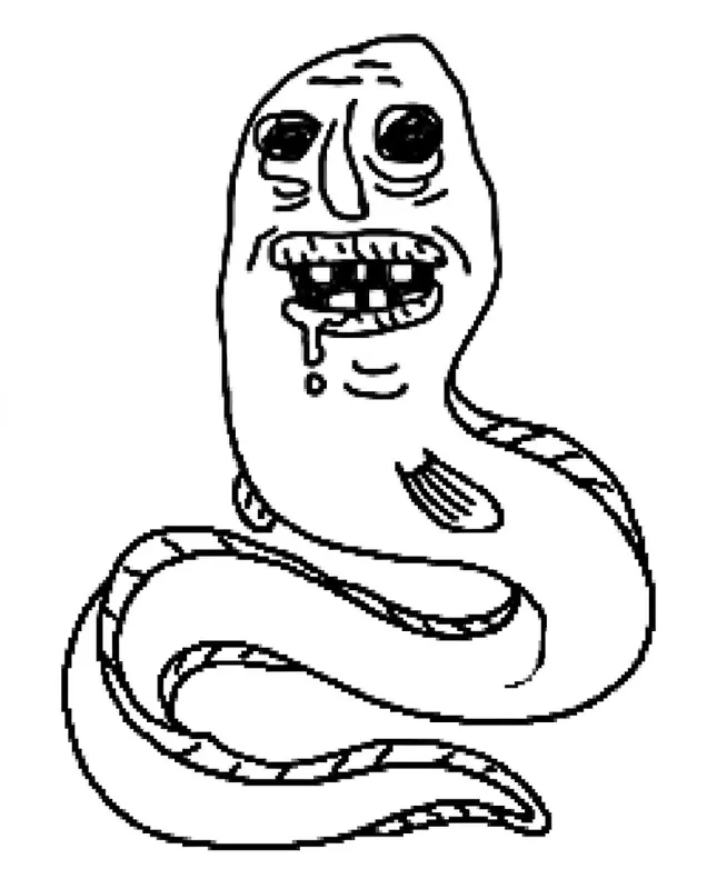 Rüdiger, an upright eel relative with braces and wide grin