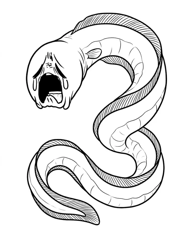 Balthazar, a crying eel relative with S-shaped coil body